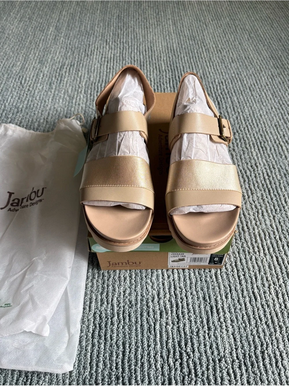 NWT Jambu Georgia Sandal 8 Light Tan